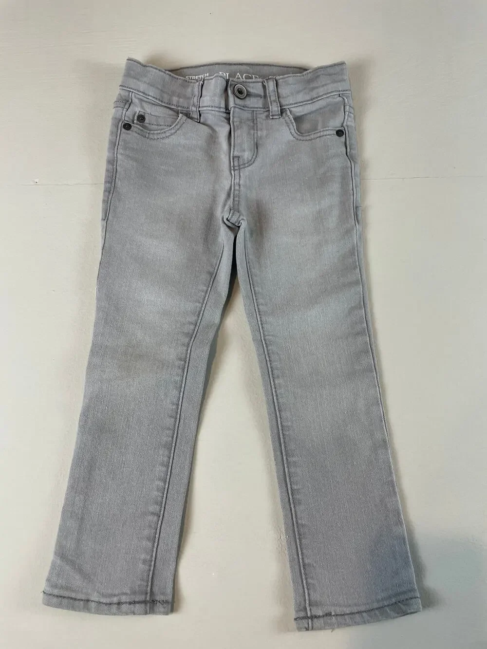 The Children’s Place Boys Gray Denim Skinny Pants Adjustable Waist Size 4